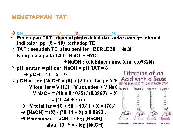 MENETAPKAN TAT : p. H________7______8_______10_____ • Penetapan TAT : diambil p. H TE TATterdekat