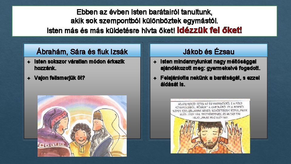 Ebben az évben Isten barátairól tanultunk, akik sok szempontból különböztek egymástól. Isten más és