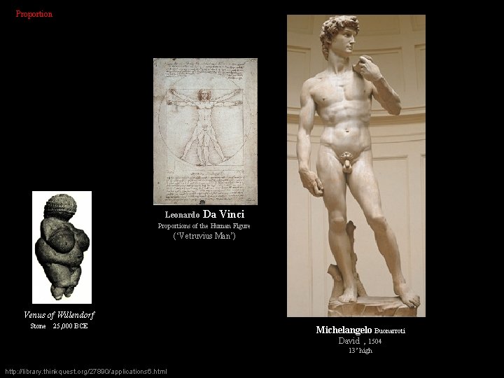 Proportion Leonardo Da Vinci Proportions of the Human Figure (‘Vetruvius Man’) Venus of Willendorf
