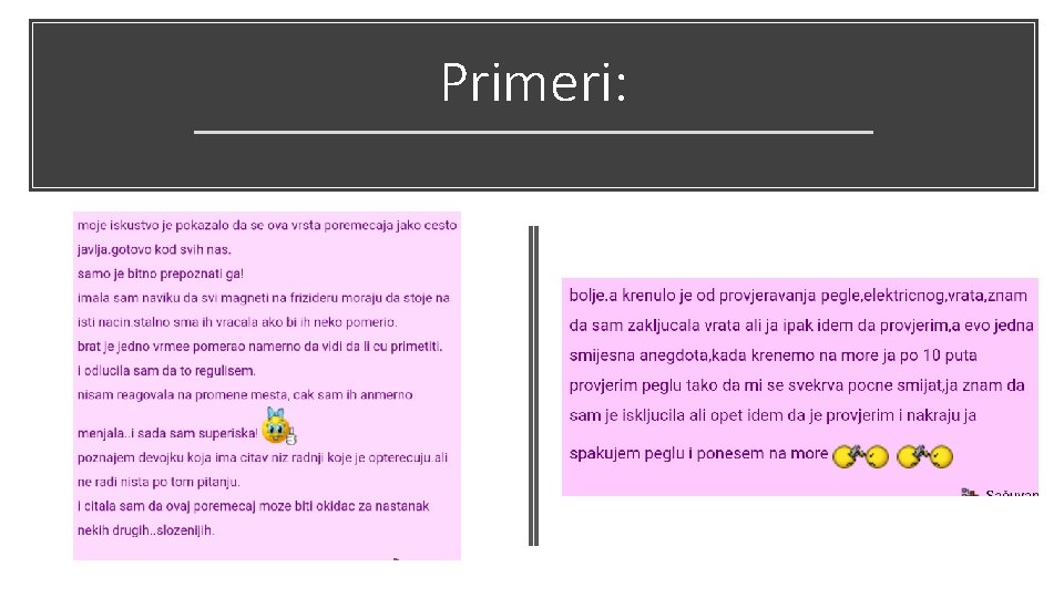 Primeri: Primeri: