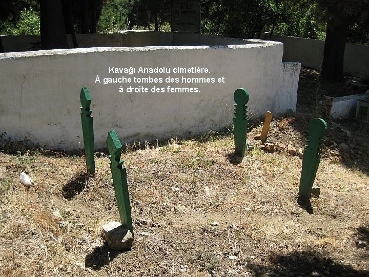 Kavağı Anadolu cimetière. À gauche tombes des hommes et à droite des femmes. 