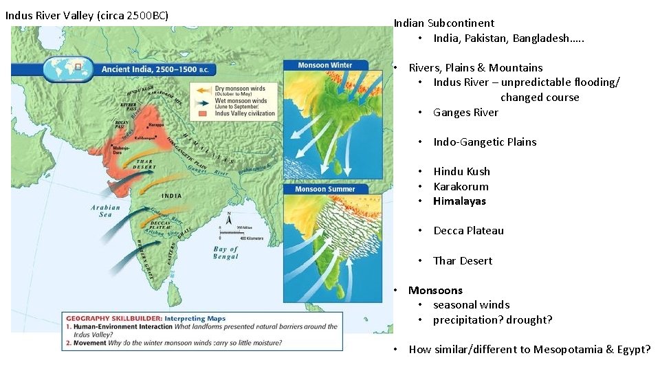 Indus River Valley (circa 2500 BC) Indian Subcontinent • India, Pakistan, Bangladesh…. . •