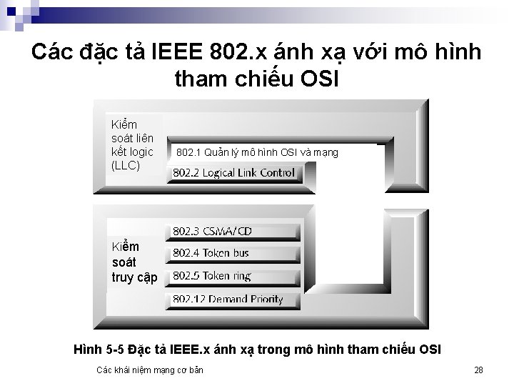 Các đặc tả IEEE 802. x ánh xạ với mô hình tham chiếu OSI