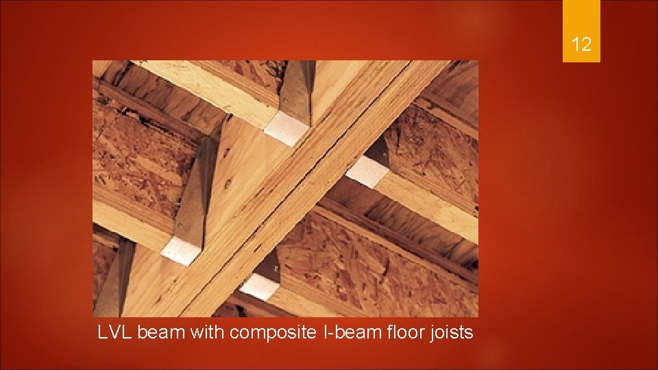 12 LVL beam with composite I-beam floor joists 