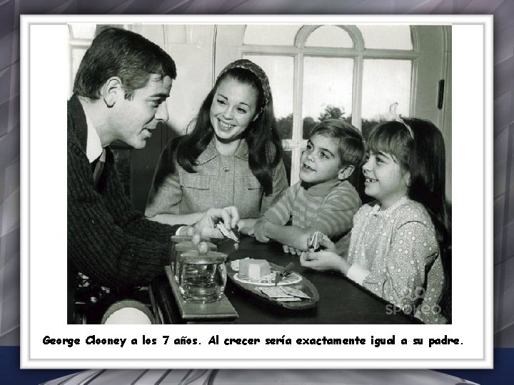George Clooney a los 7 años. Al crecer sería exactamente igual a su padre.
