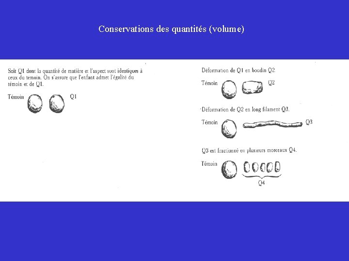 Conservations des quantités (volume) 