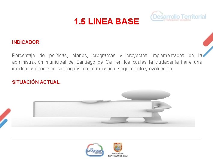 1. 5 LINEA BASE INDICADOR Porcentaje de políticas, planes, programas y proyectos implementados en