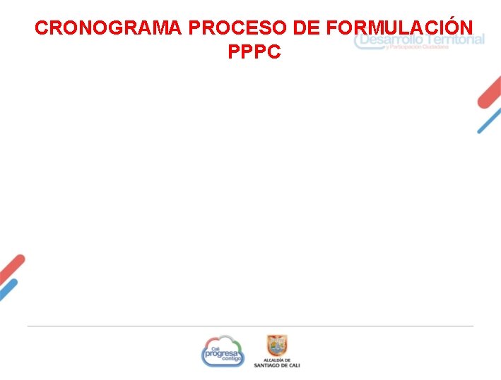 CRONOGRAMA PROCESO DE FORMULACIÓN PPPC 