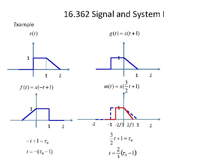16. 362 Signal and System I Example 1 1 2 -1 -2/3 1 2