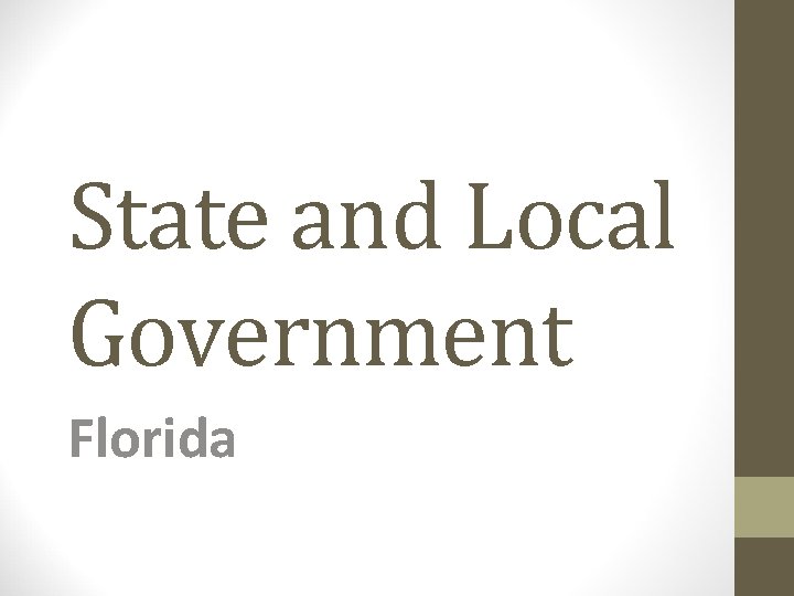 State and Local Government Florida 