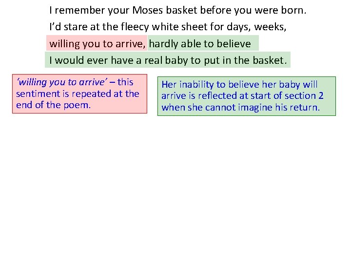 I remember your Moses basket before you were born. I’d stare at the fleecy I remember your Moses basket before you were born. I’d stare at the fleecy