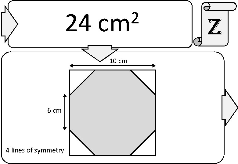 24 2 cm 10 cm 6 cm 4 lines of symmetry z 