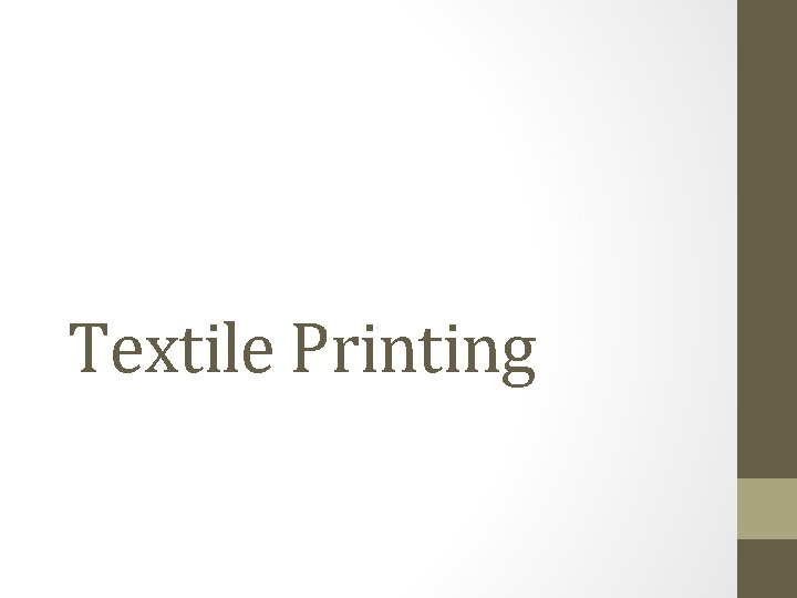 Textile Printing 