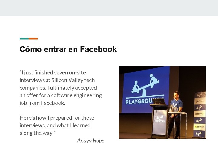 Cómo entrar en Facebook “I just finished seven on-site interviews at Silicon Valley tech