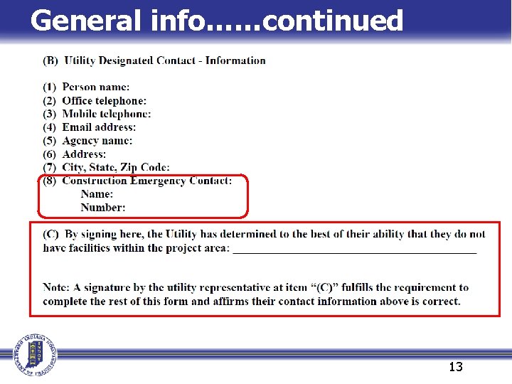 General info……continued 13 General info……continued 13