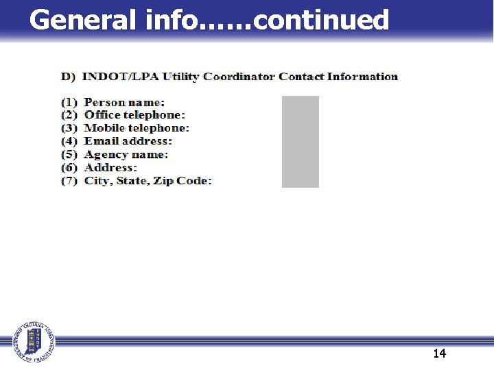 General info……continued 14 General info……continued 14