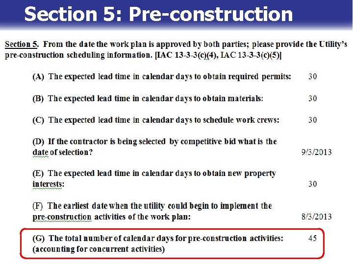 Section 5: Pre-construction 17 Section 5: Pre-construction 17