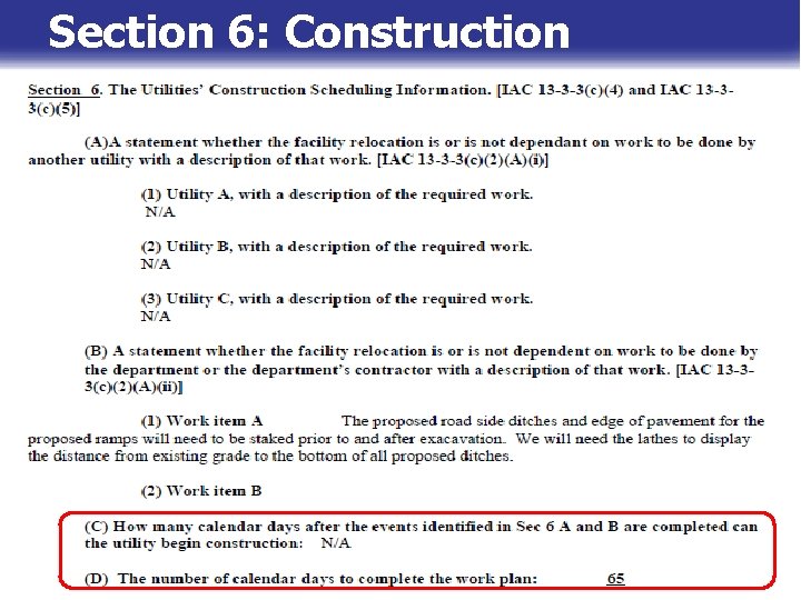 Section 6: Construction 18 Section 6: Construction 18