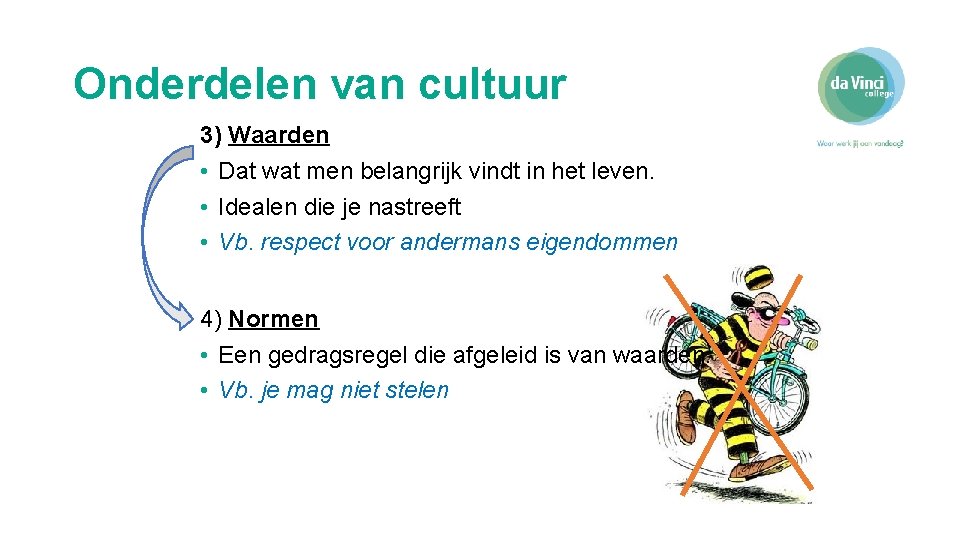 Onderdelen van cultuur 3) Waarden • Dat wat men belangrijk vindt in het leven.