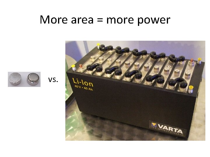 More area = more power vs. More area = more power vs.