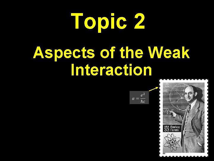 Topic 2 Aspects of the Weak Interaction 