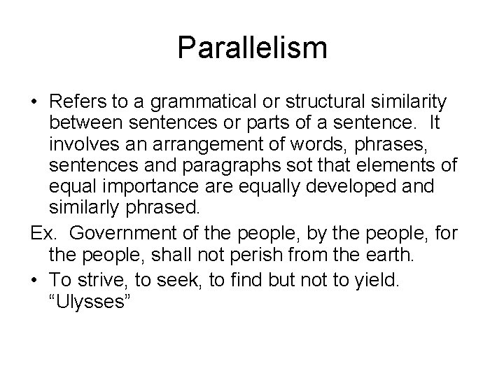 Syntax Commenting intelligently on sentence structure Identifying types