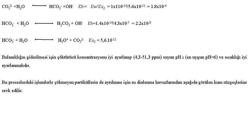 CO 32 - +H 2 O HCO 3 - +OH- Kh= Kw/Ka 2 =