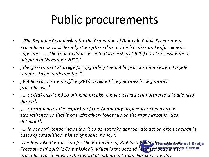 Public procurements • • „The Republic Commission for the Protection of Rights in Public Public procurements • • „The Republic Commission for the Protection of Rights in Public