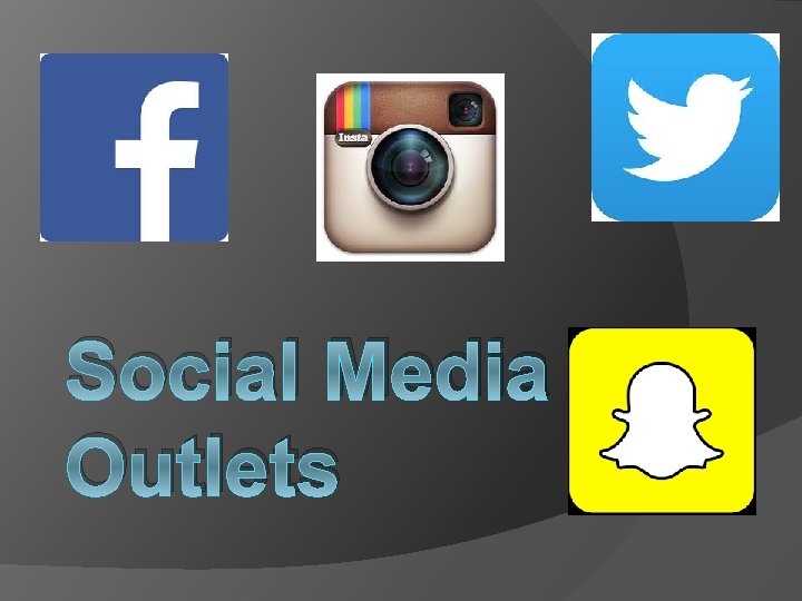 Social Media Outlets Social Media Outlets