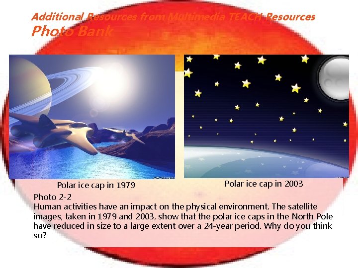 Additional Resources from Multimedia TEACH Resources Photo Bank Polar ice cap in 1979 Polar