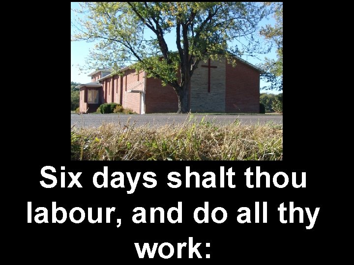 Six days shalt thou labour, and do all thy work: 