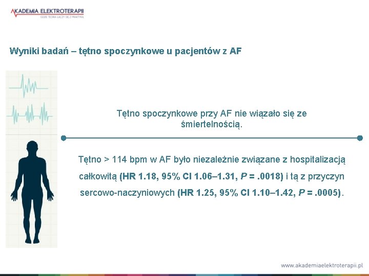 Wyniki badań – tętno spoczynkowe u pacjentów z AF Tętno spoczynkowe przy AF nie