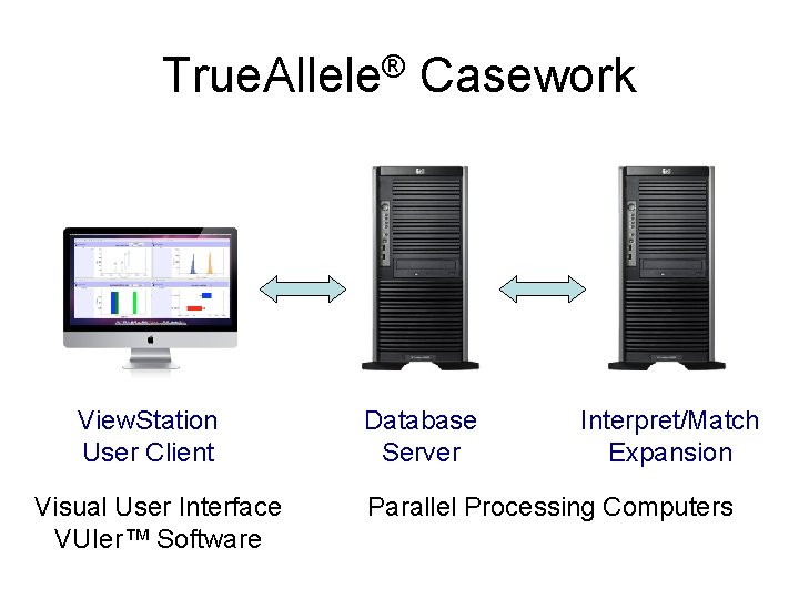 True. Allele® Casework View. Station User Client Visual User Interface VUIer™ Software Database Server