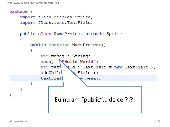 http: //www. infoiasi. ro/~flash/prezentari_cerc Eu nu am “public”… de ce ? !? ! Cosmin