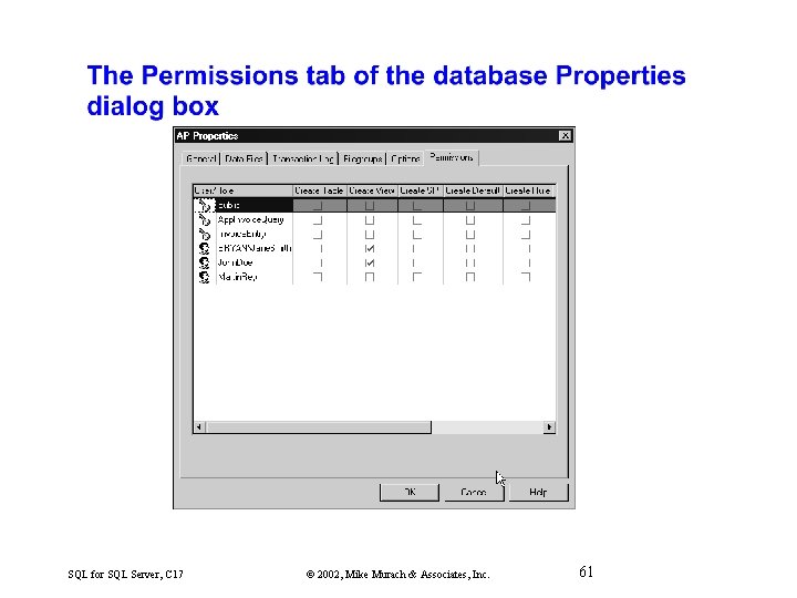 SQL for SQL Server, C 17 © 2002, Mike Murach & Associates, Inc. 61