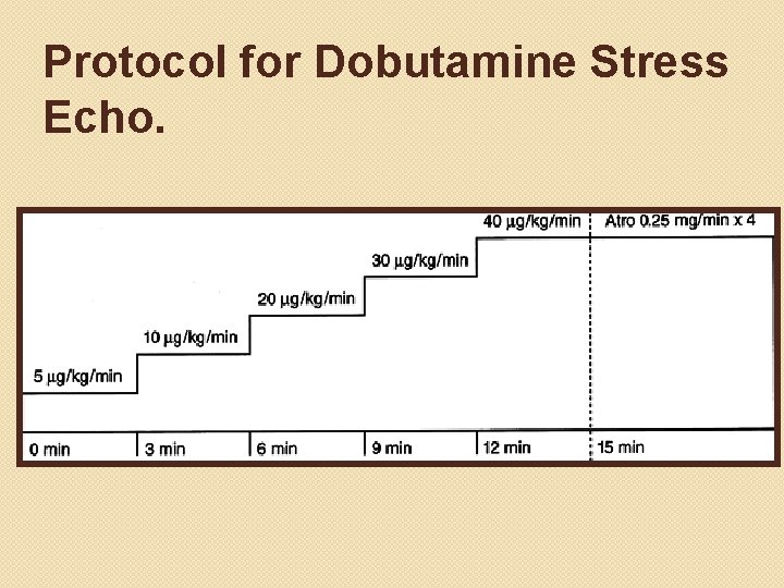 Protocol for Dobutamine Stress Echo. 