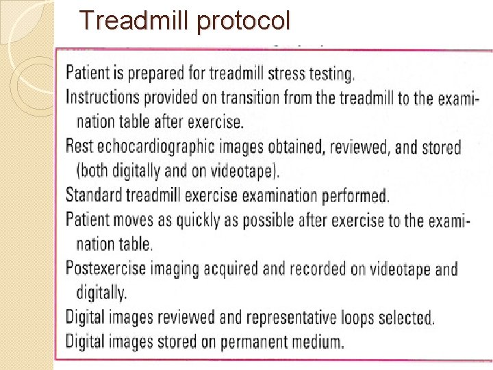 Treadmill protocol 
