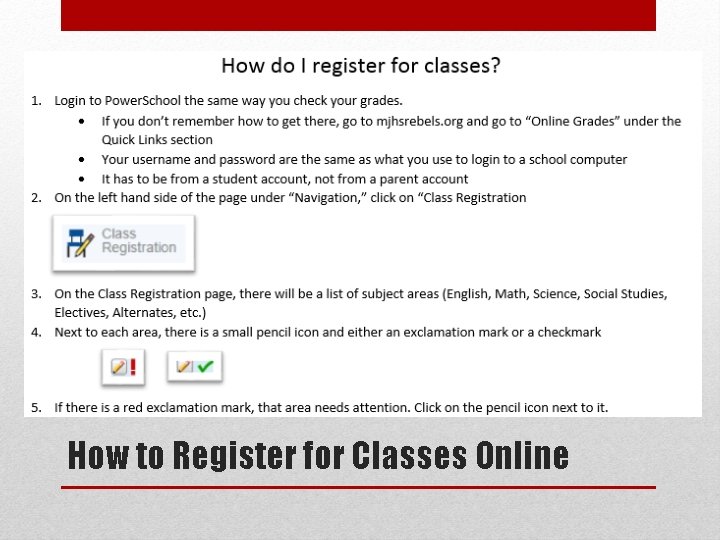 How to Register for Classes Online How to Register for Classes Online