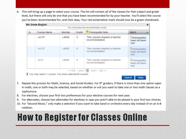 How to Register for Classes Online How to Register for Classes Online