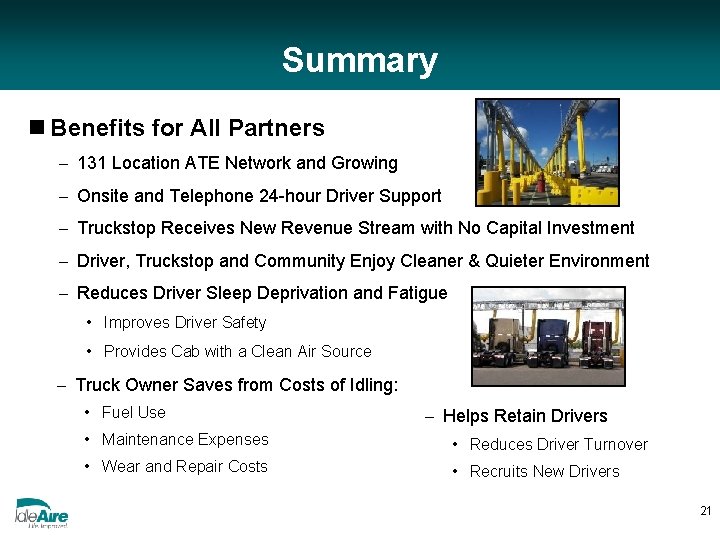 Summary n Benefits for All Partners - 131 Location ATE Network and Growing -