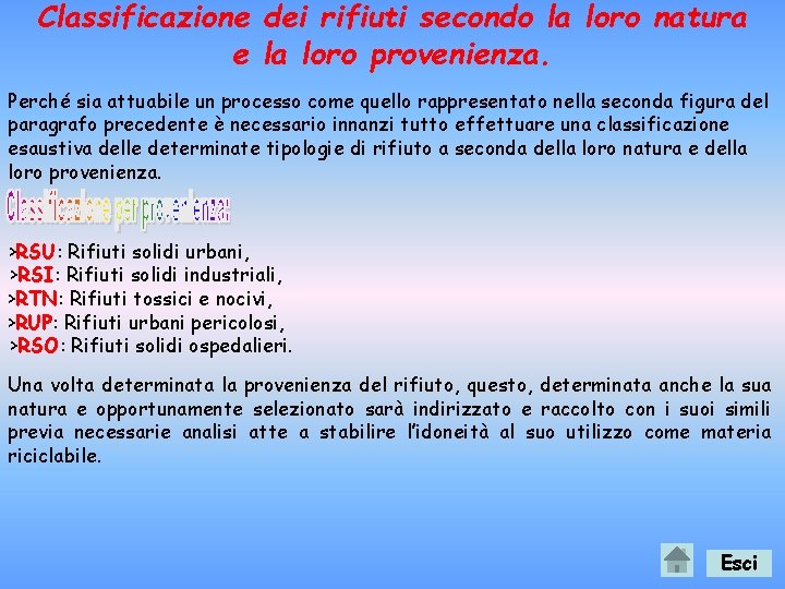 Classificazione dei rifiuti secondo la loro natura e la loro provenienza. Perché sia attuabile