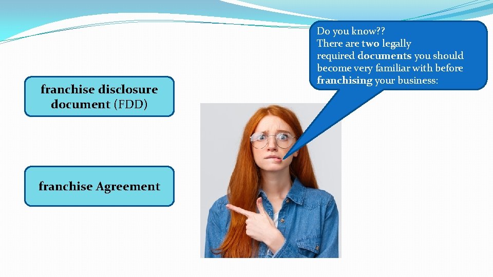 franchise disclosure document (FDD) franchise Agreement Do you know? ? There are two legally