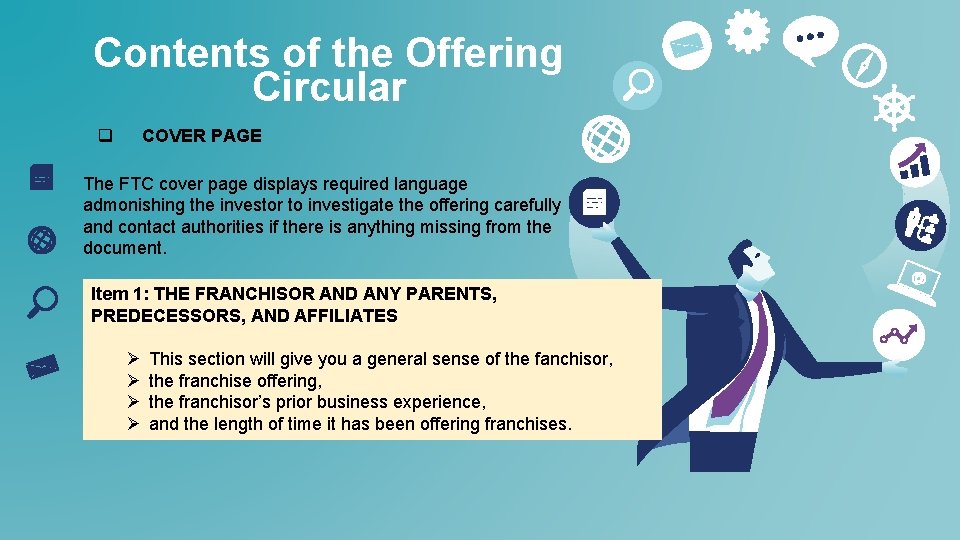 Contents of the Offering Circular q COVER PAGE The FTC cover page displays required
