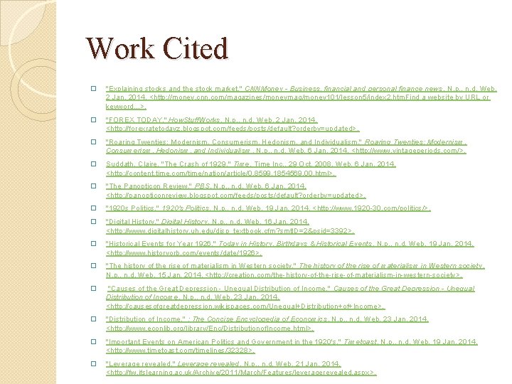 Work Cited � "Explaining stocks and the stock market. " CNNMoney - Business, financial Work Cited � "Explaining stocks and the stock market. " CNNMoney - Business, financial
