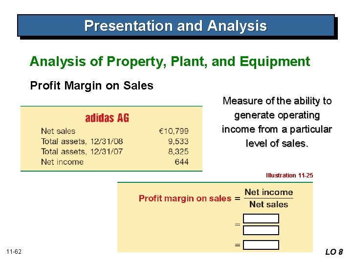 Presentation and Analysis of Property, Plant, and Equipment Profit Margin on Sales Measure of