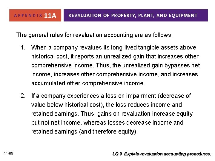 The general rules for revaluation accounting are as follows. 1. When a company revalues