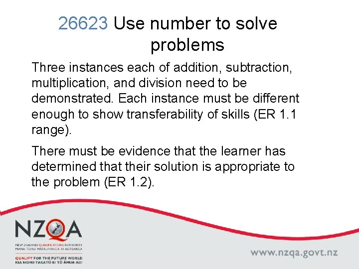 26623 Use number to solve problems Three instances each of addition, subtraction, multiplication, and