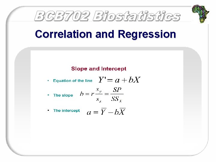 Correlation and Regression 