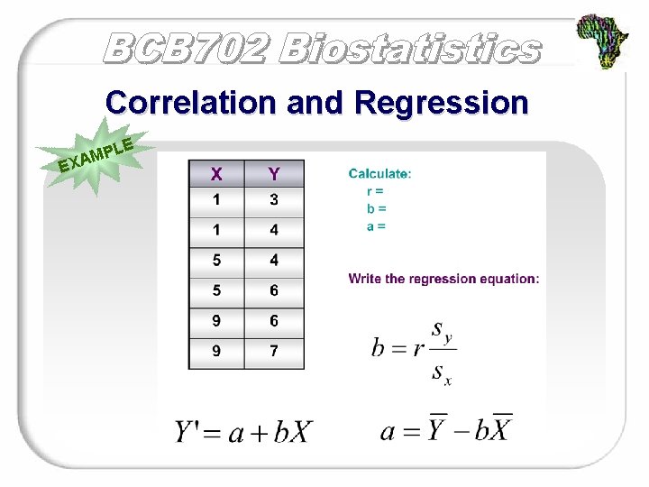 Correlation and Regression E LE P M XA 
