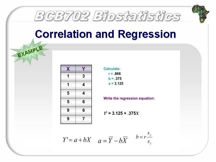 Correlation and Regression E LE P M XA 